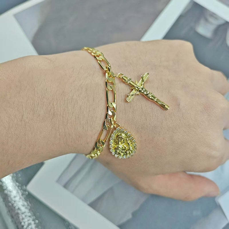 Virgin Mary Coin Bracelet