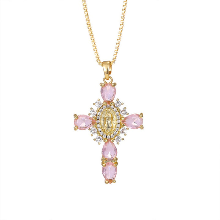 Virgen Mary Cross Necklace  with Unique