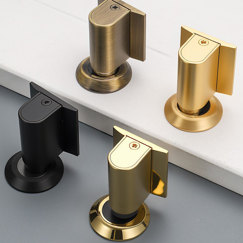 Drill-free zinc alloy windproof double magnetic door stopper