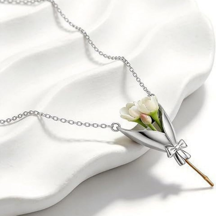 Flower Bouquet Pendant Necklace Gift