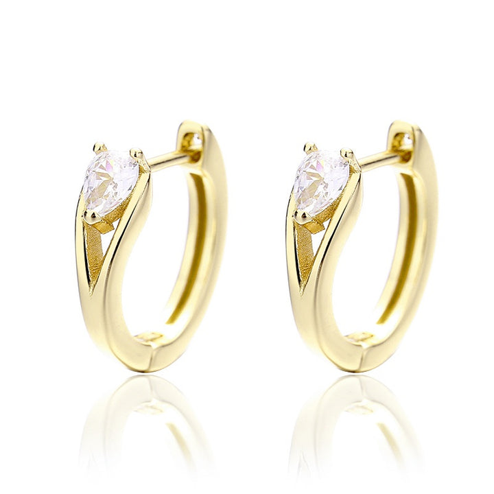 Teardrop Zircon Twisted Huggie Hoop Earrings