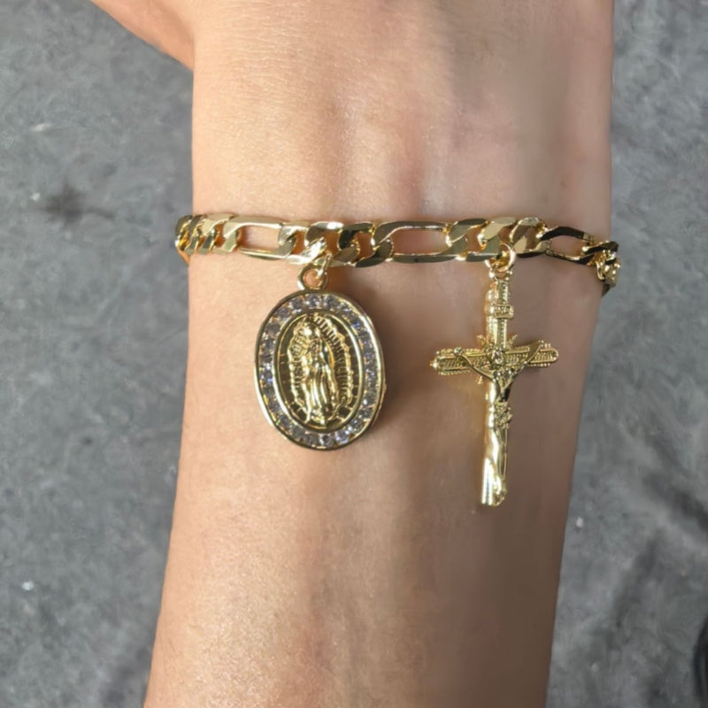 Virgin Mary Coin Bracelet