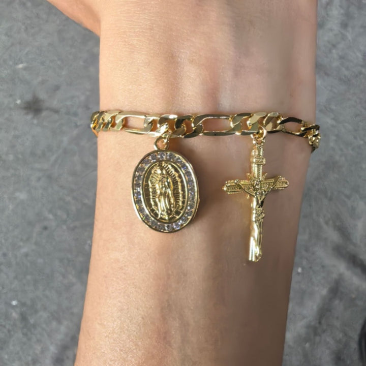 Virgin Mary Coin Bracelet