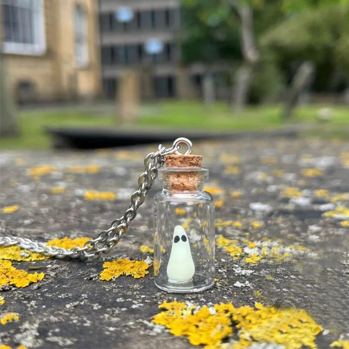 Glow Ghost Bottle Halloween Jewelry Set