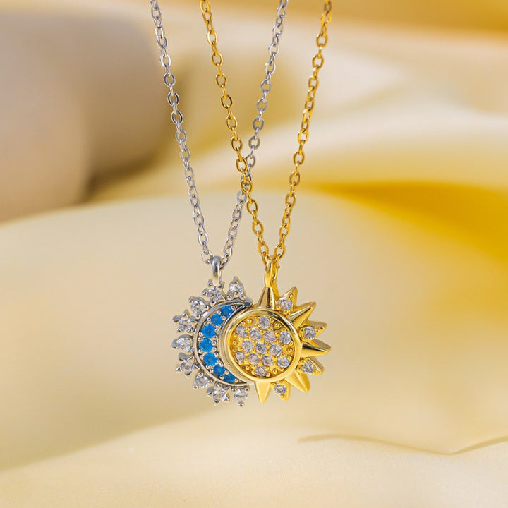 Celestial Sun Moon Necklace Set