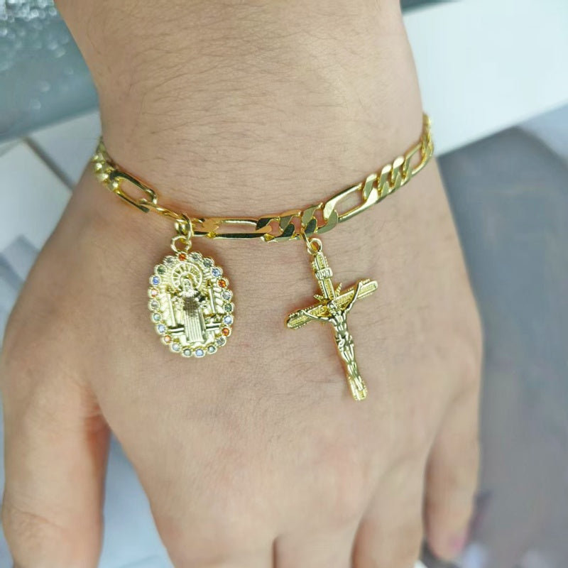 Virgin Mary Coin Bracelet