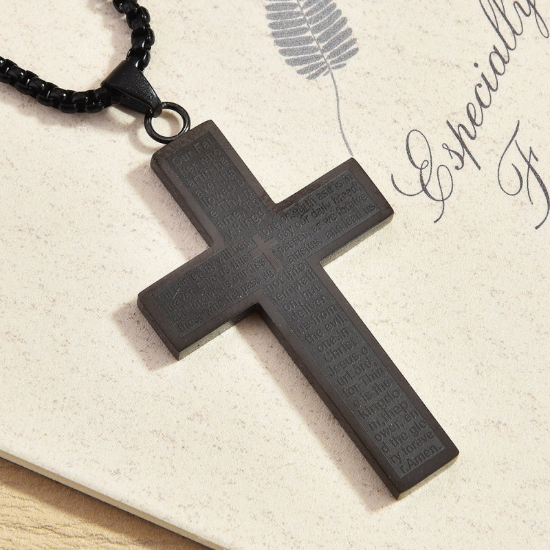 Lords Prayer Cross Necklace Faith Gift