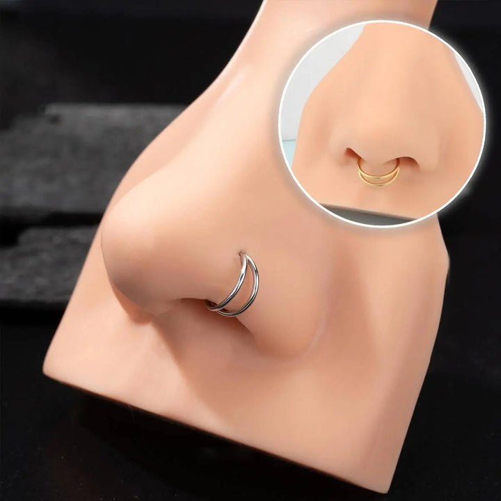 Double Hoop Piercing Ring Daily Body Wear