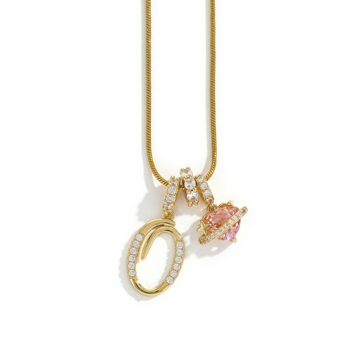Initial Letter Heart Pendant Necklace