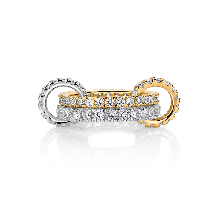 Minimal Pave Dual Tone Connected Ring