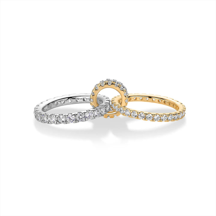 Minimal Pave Dual Tone Connected Ring