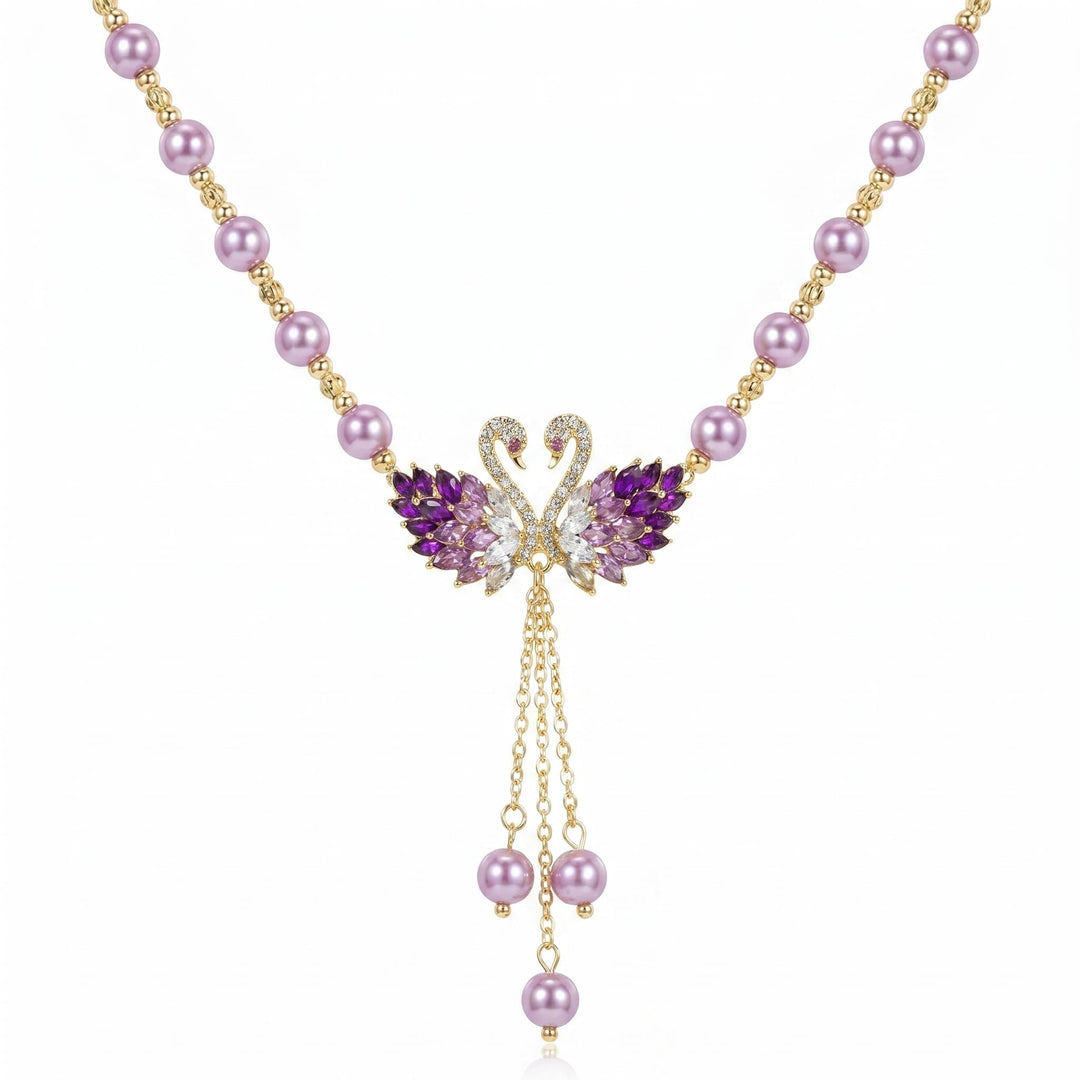 Swan Pearl Drop Necklace