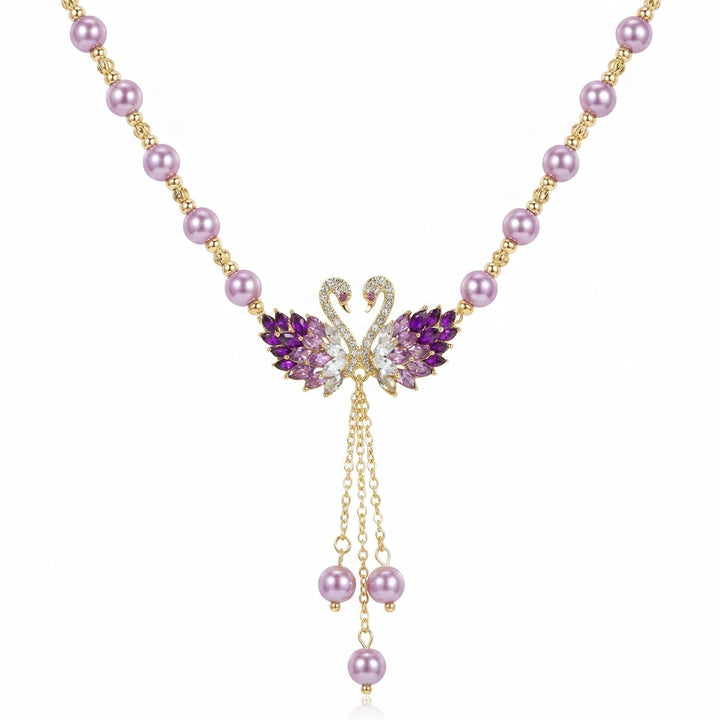 Swan Pearl Drop Necklace