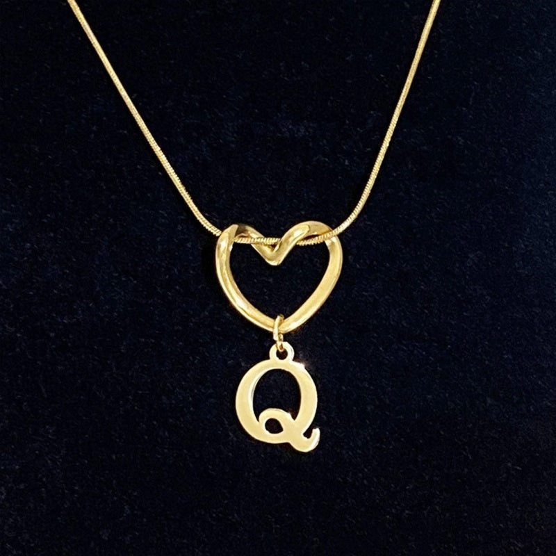 Personalized Heart Initial Necklace