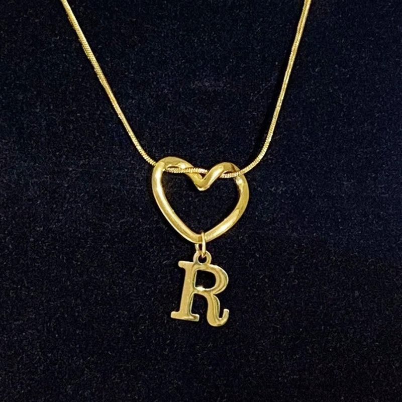 Personalized Heart Initial Necklace