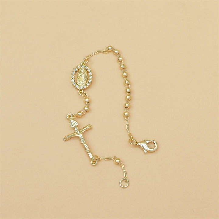 Gold Mary Cross Bracelet Faith Jewelry