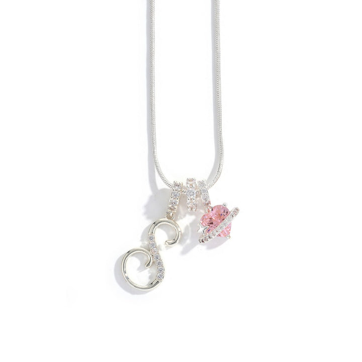 Initial Letter Heart Pendant Necklace