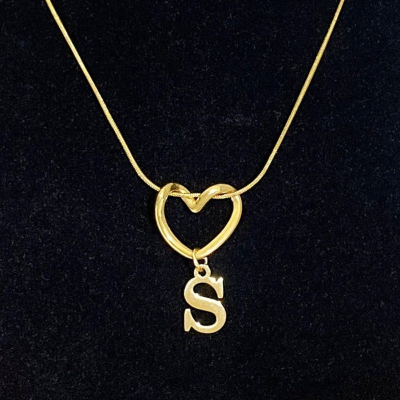 Personalized Heart Initial Necklace