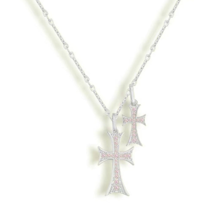 Double Cross Faith Necklace