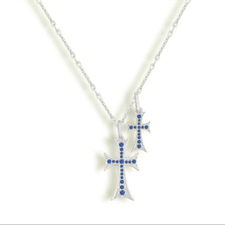 Double Cross Faith Necklace