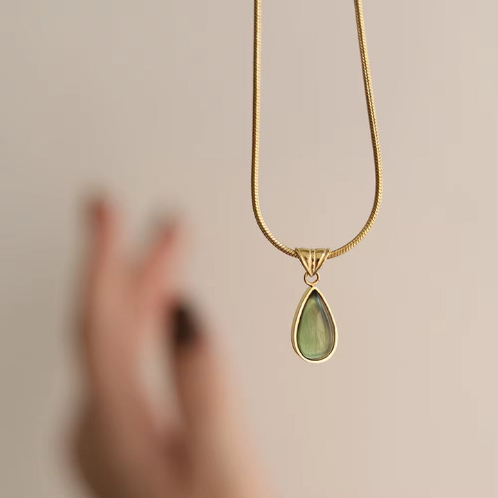 Green Teardrop Necklace