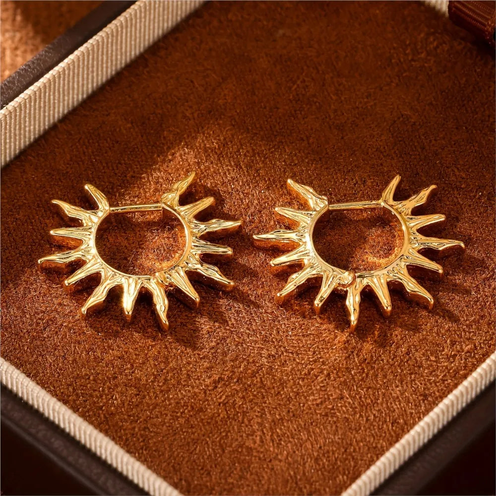 Sun Hoop Earrings Radiant Everyday Style