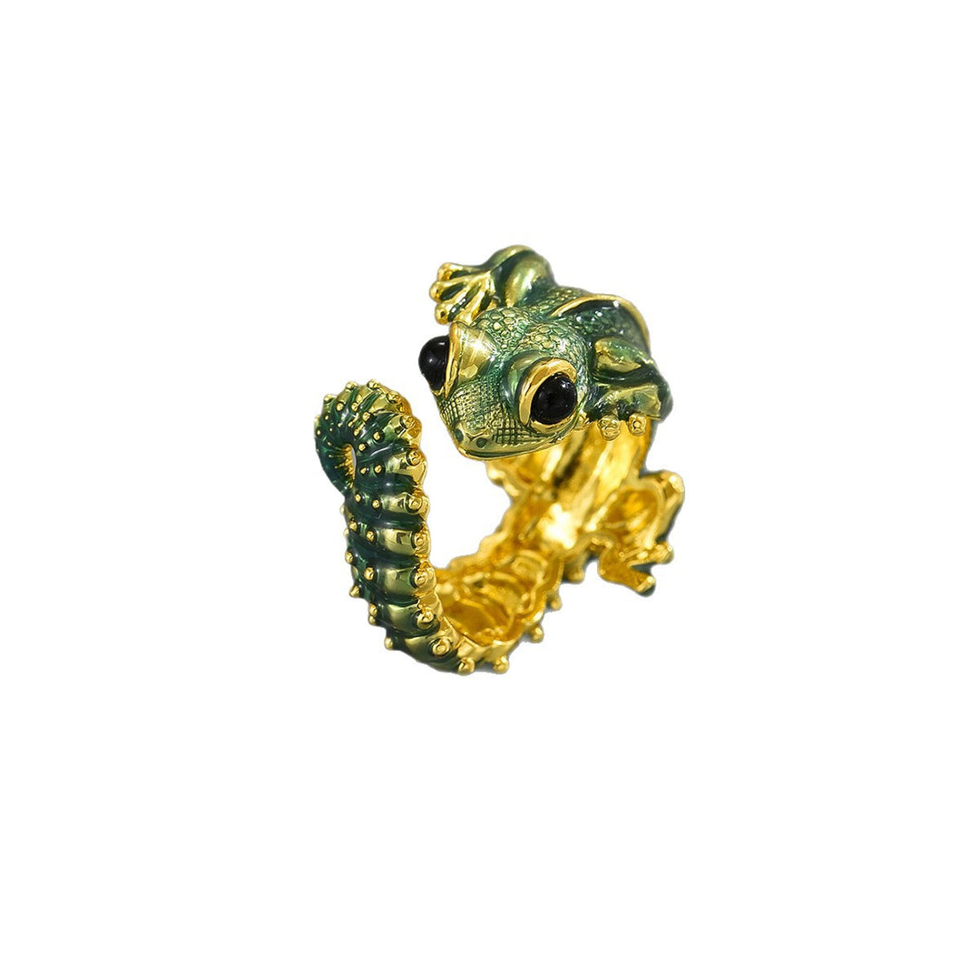 Gothic 3D Lizard Open Adjustable Ring