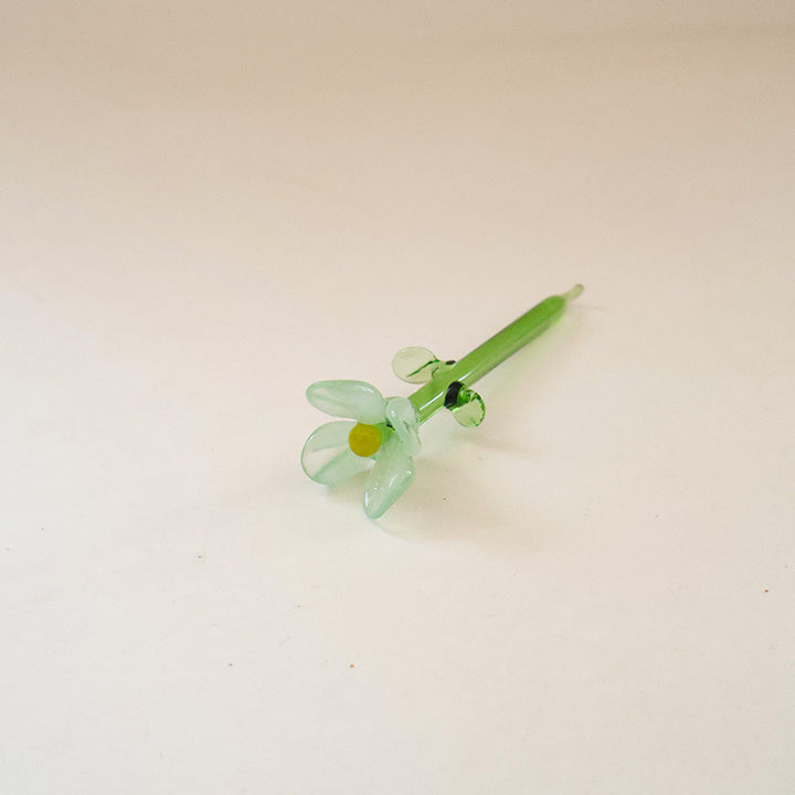 Mini Glass Flower Desk Ornament Home Table Decor