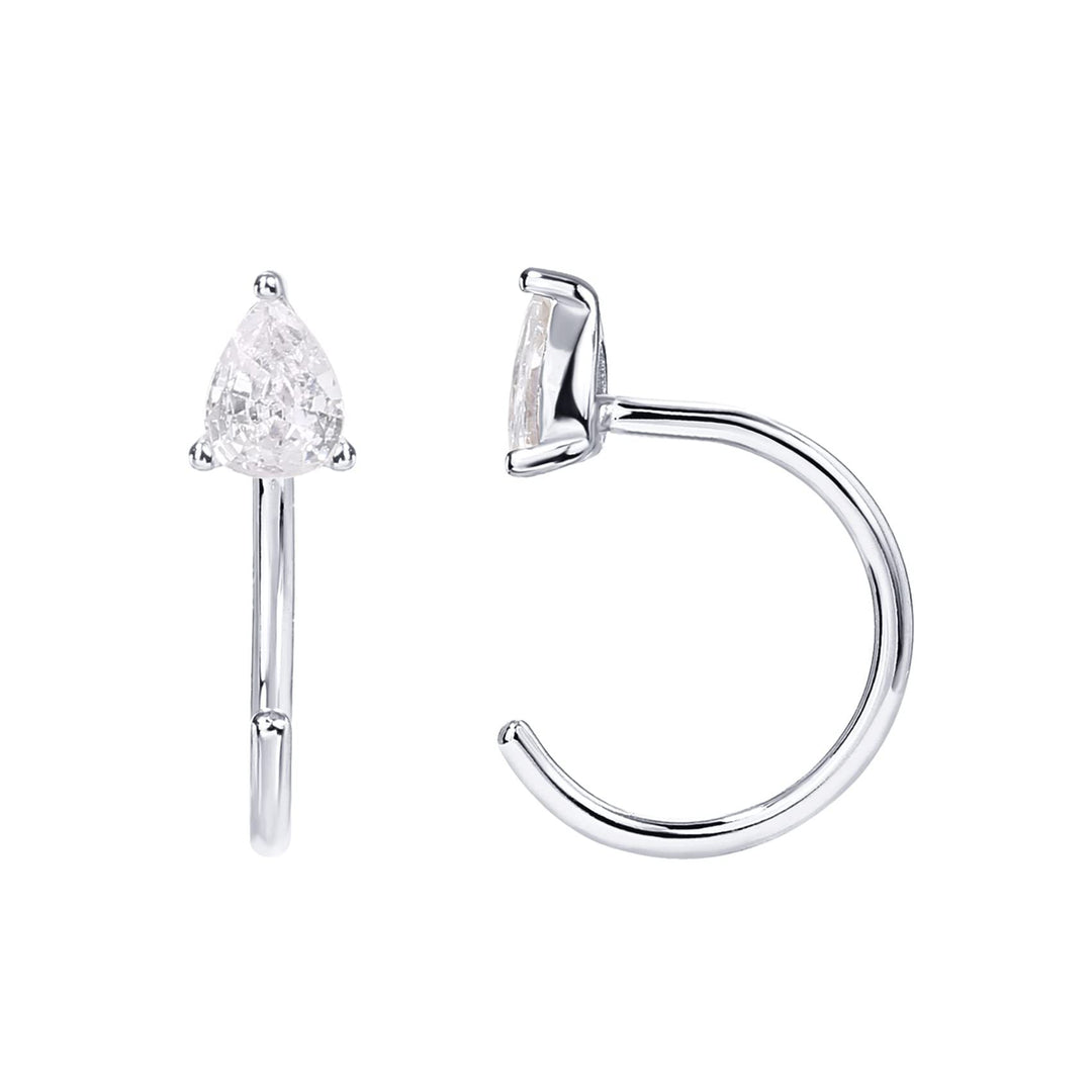 Mini Teardrop C Hoop Studs Everyday Stack