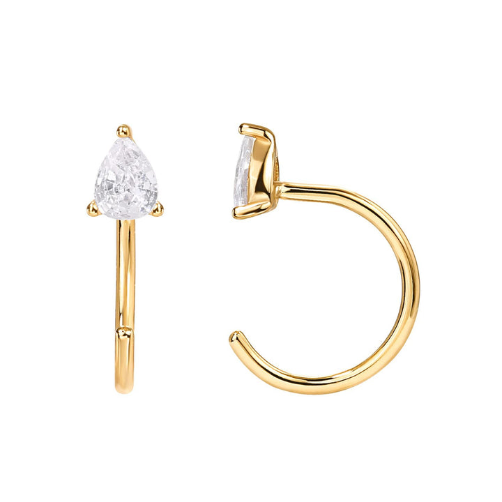 Mini Teardrop C Hoop Studs Everyday Stack