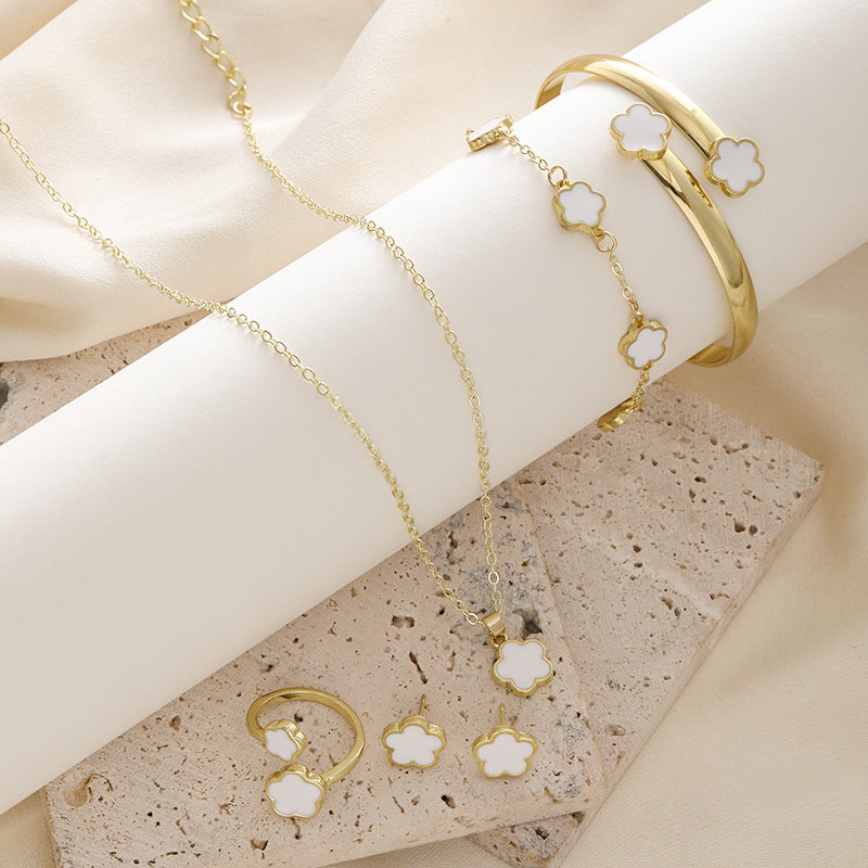 Lucky Five-Leaf Clover Jewelry Set