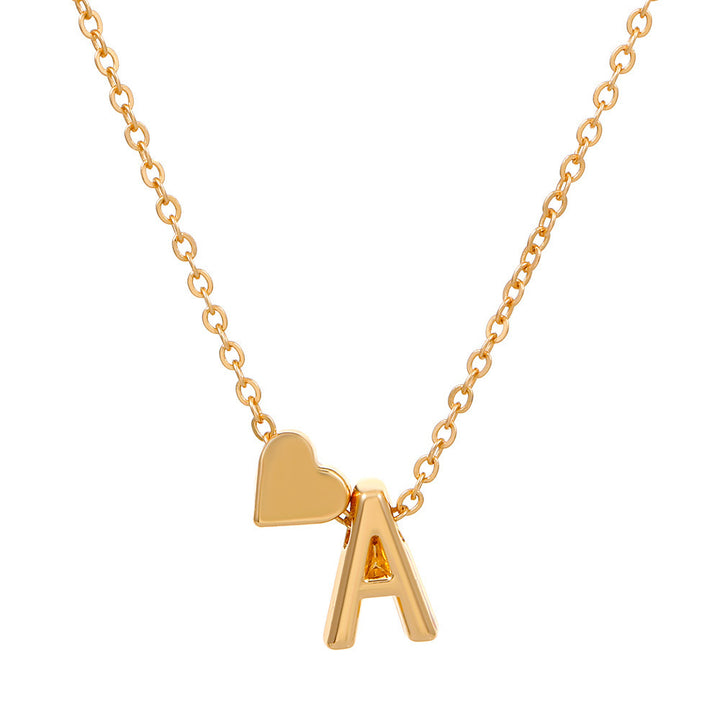 Heart Initial Letter Dainty Necklace For Women
