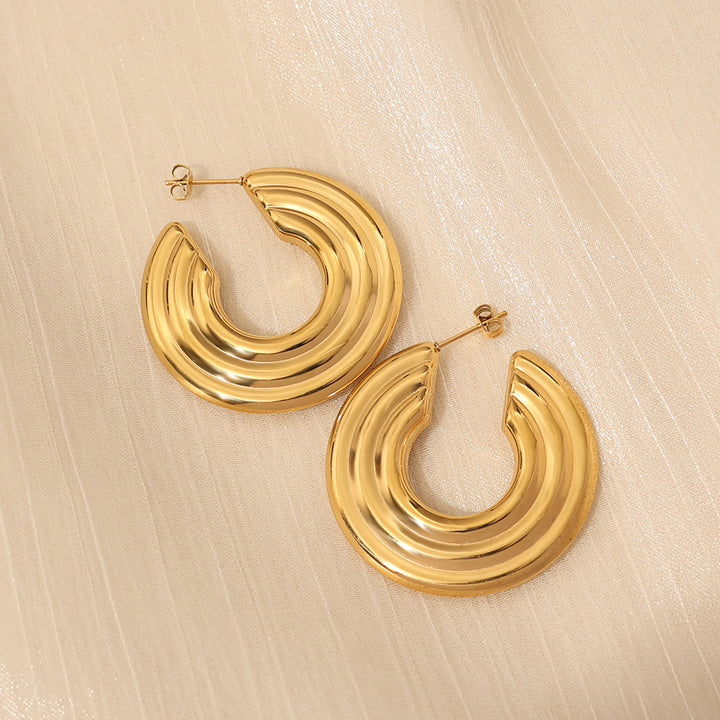 Sculpted Layered Statement Hoop Earrings