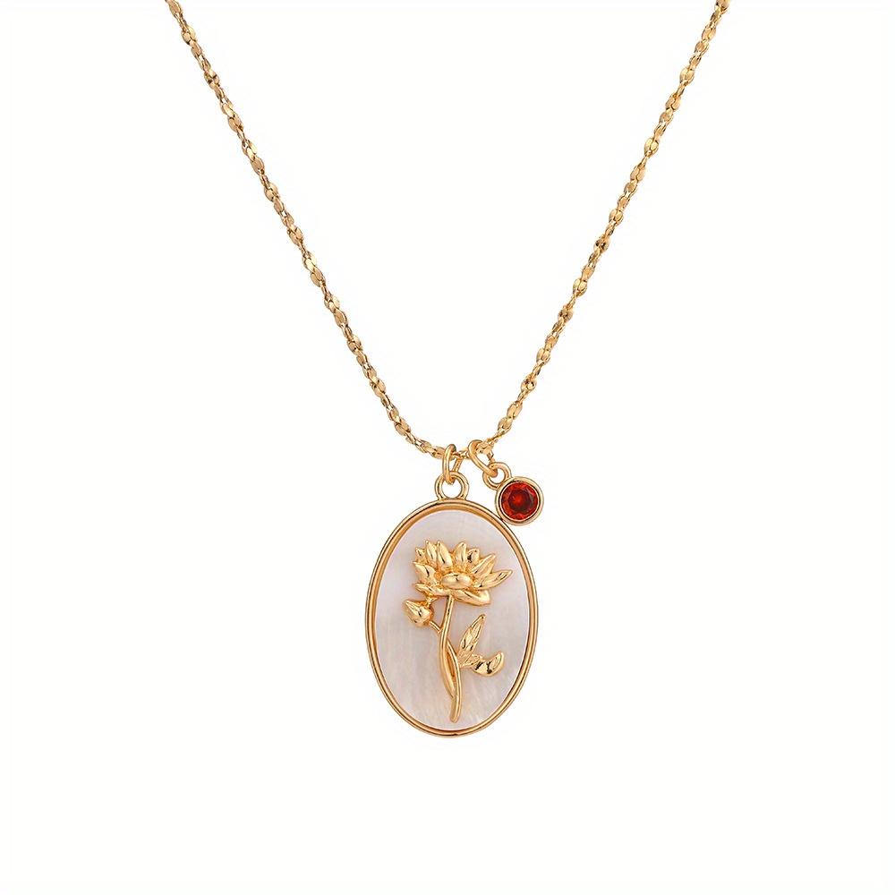 Shell Pendant Birthday Flower Necklace