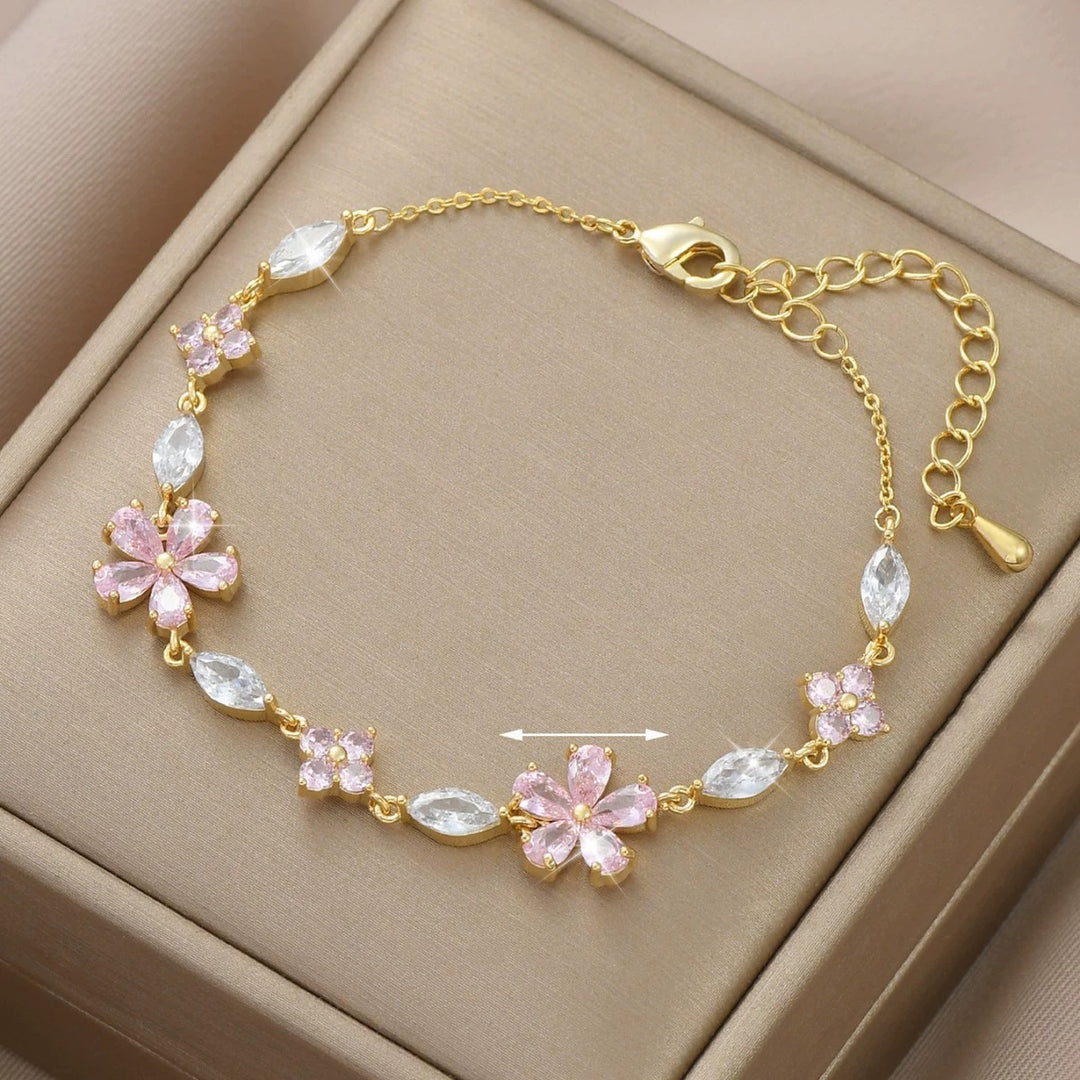 Floral Bow Zirconia Bracelet