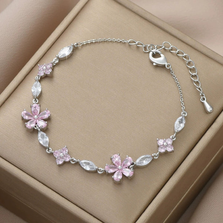 Floral Bow Zirconia Bracelet