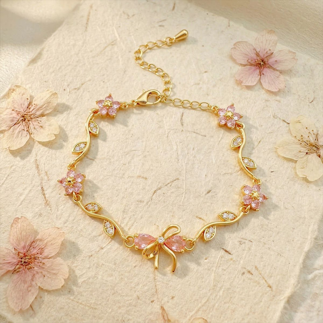 Floral Bow Zirconia Bracelet