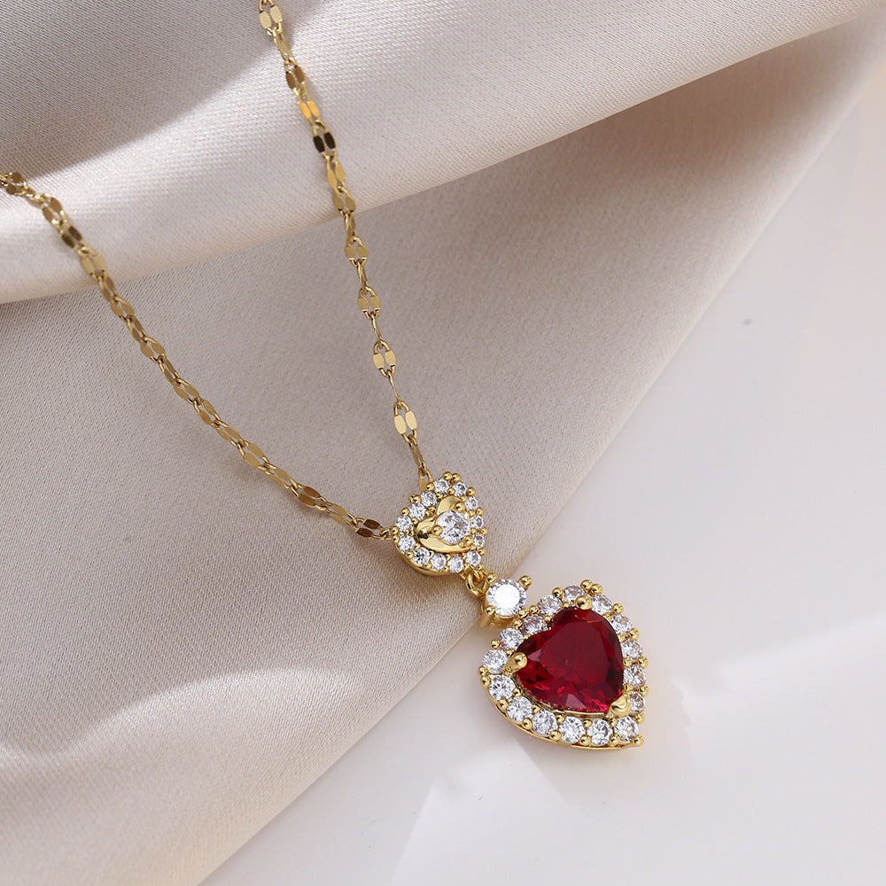 Heart Pendant Necklace Romantic Everyday Statement
