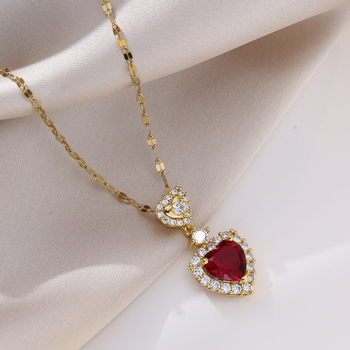Heart Pendant Necklace Romantic Everyday Statement