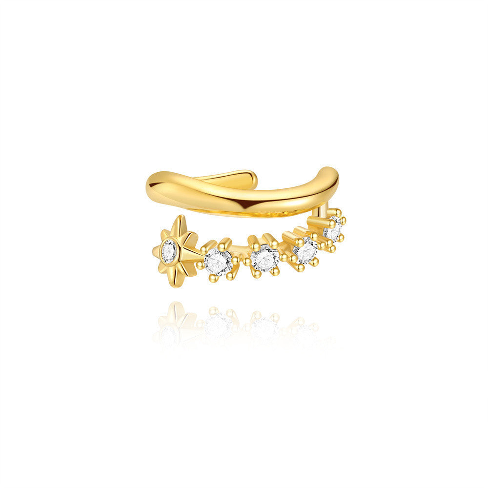 Celestial Star Ear Cuff with CZ Accents