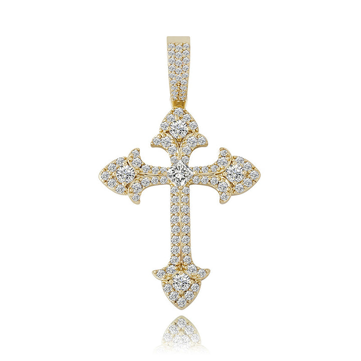 Paved Cross Rope Chain Necklace