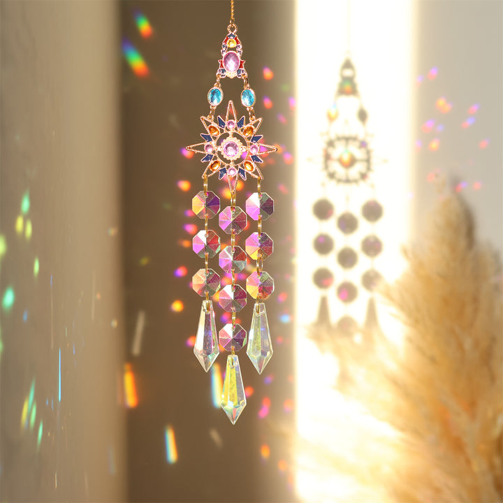 Moon Star Butterfly Zircon Crystal Sun Catcher Hanging