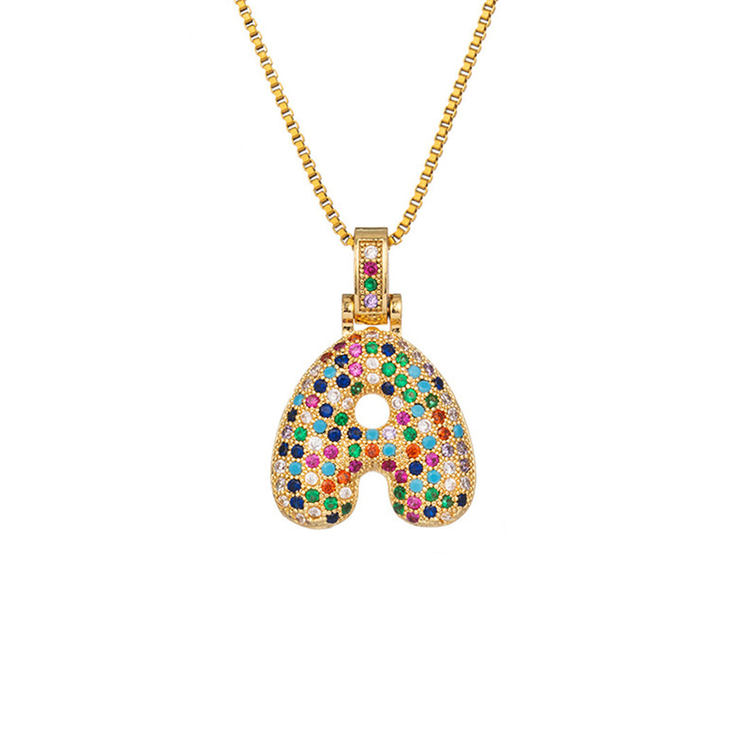 Zircon Letter Pendant Necklace