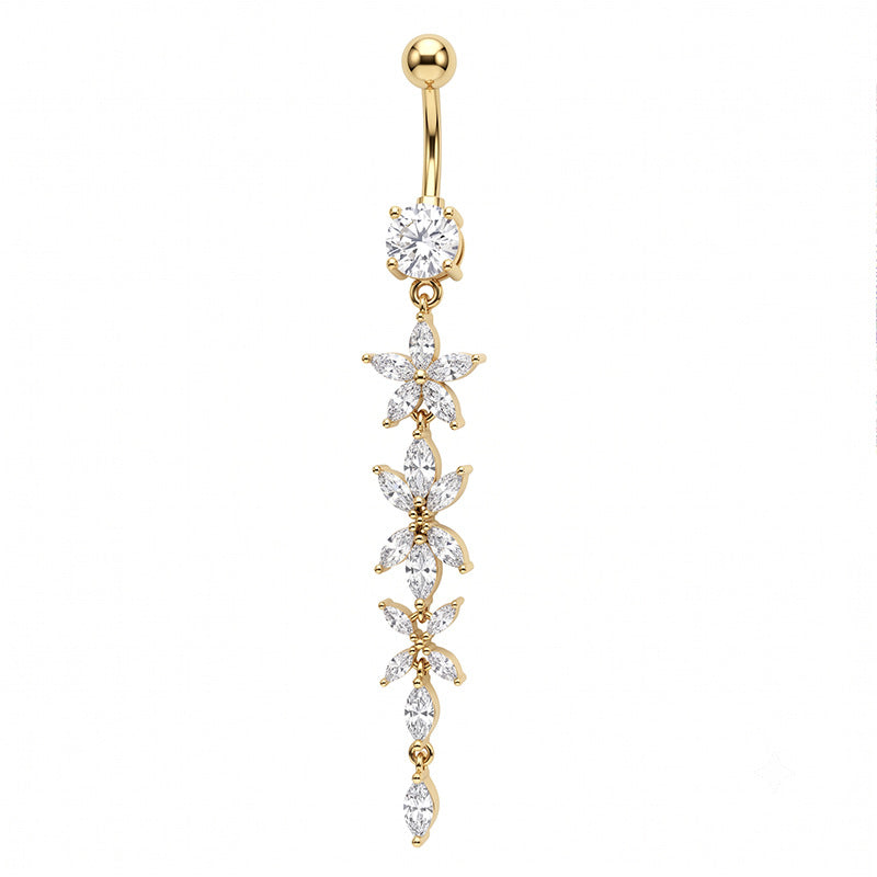 Floral Belly Ring Beach Style