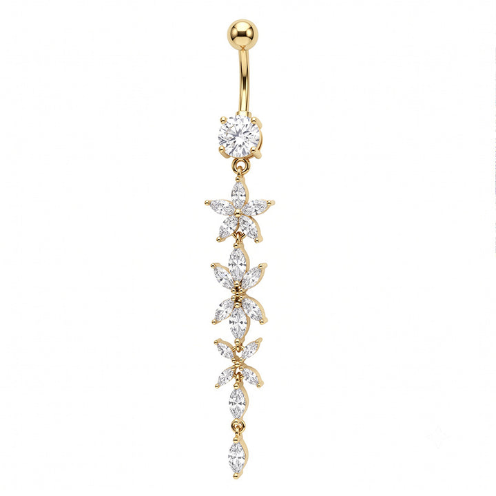 Floral Belly Ring Beach Style