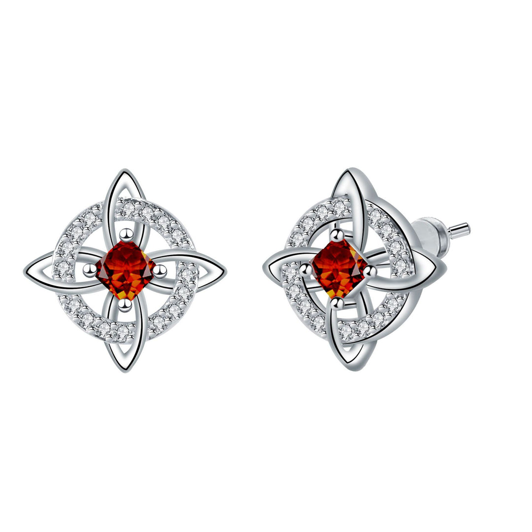 Witch Knot Birthstone Stud Earrings Daily Amulet