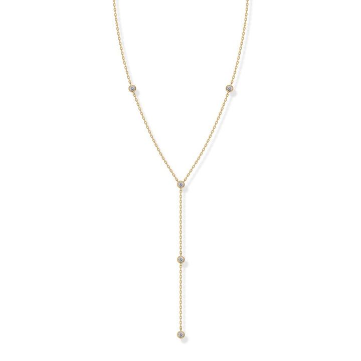 Minimalist Zircon Lariat Choker Necklace