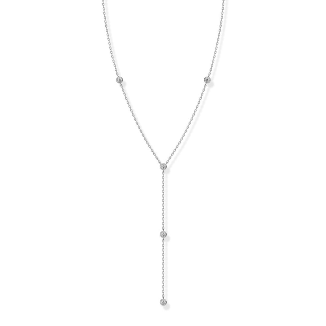 Minimalist Zircon Lariat Choker Necklace