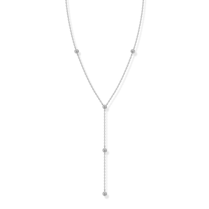 Minimalist Zircon Lariat Choker Necklace