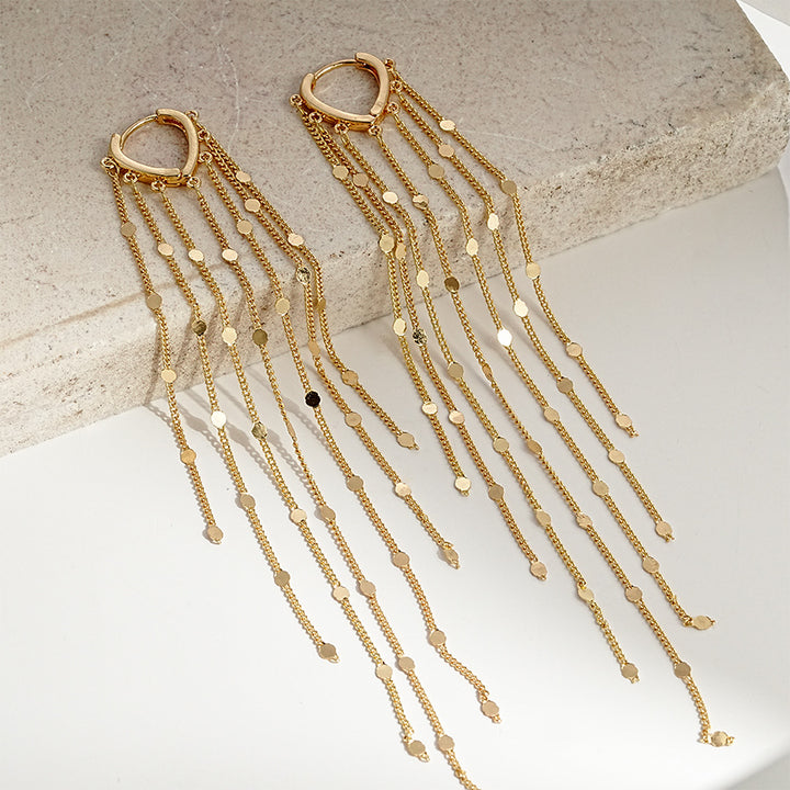 Sophisticated Oval Tassel Earrings